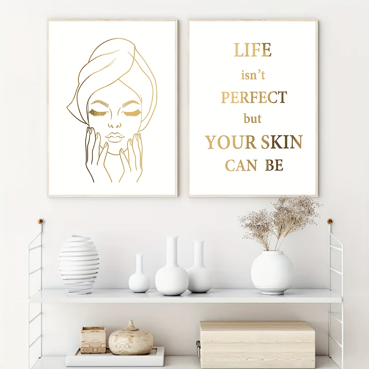 Skincare Quote - 2 adet Zarif Kadın Yüzü Tasarım