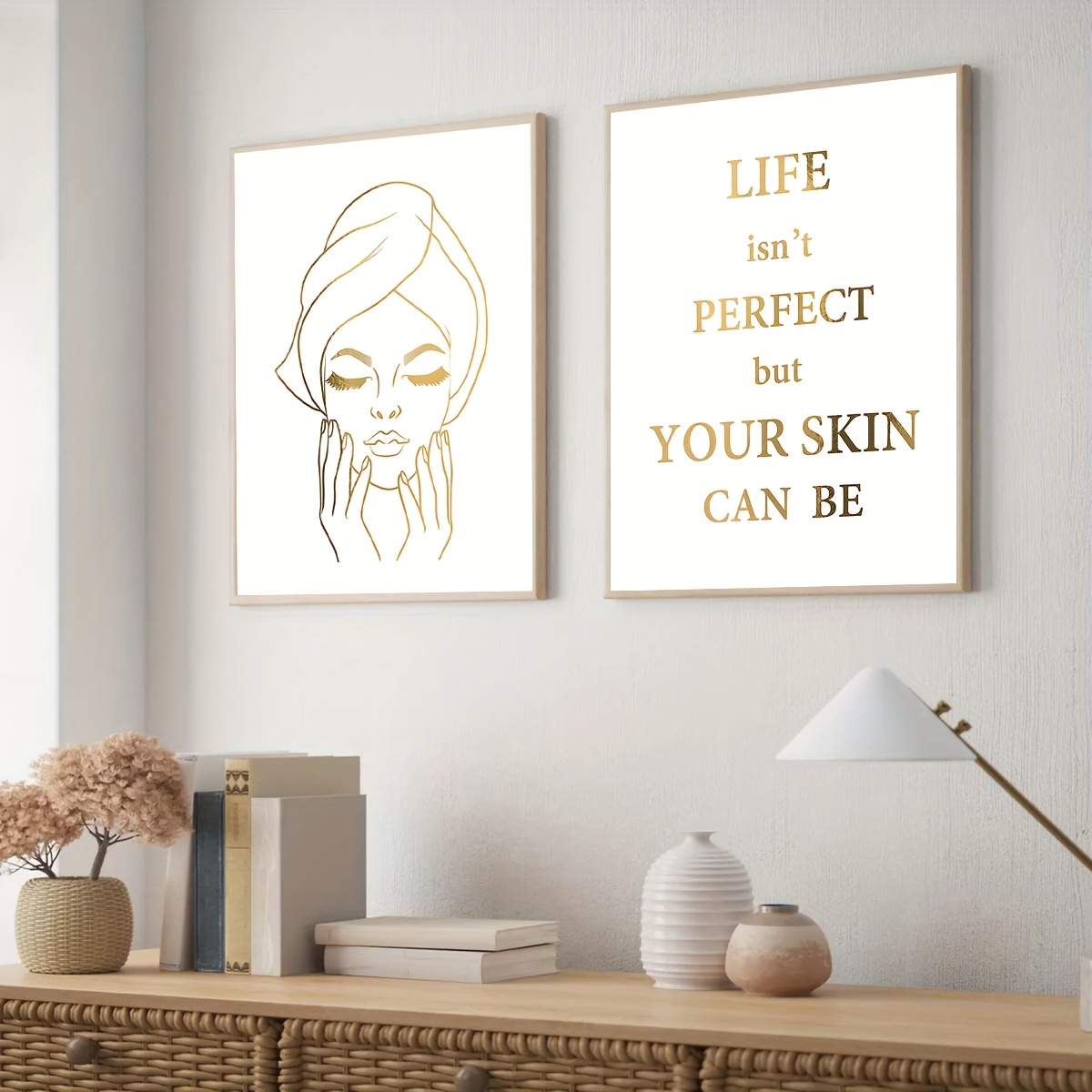 2 adet Zarif Kadın Yüzü Tasarı - Skincare Quote incelemesi ve fiyatı